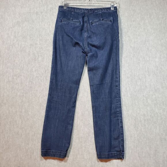 Anthropologie Leggings Womens 27 Blue Denim Straight Leg High Rise Jean - Picture 10 of 11